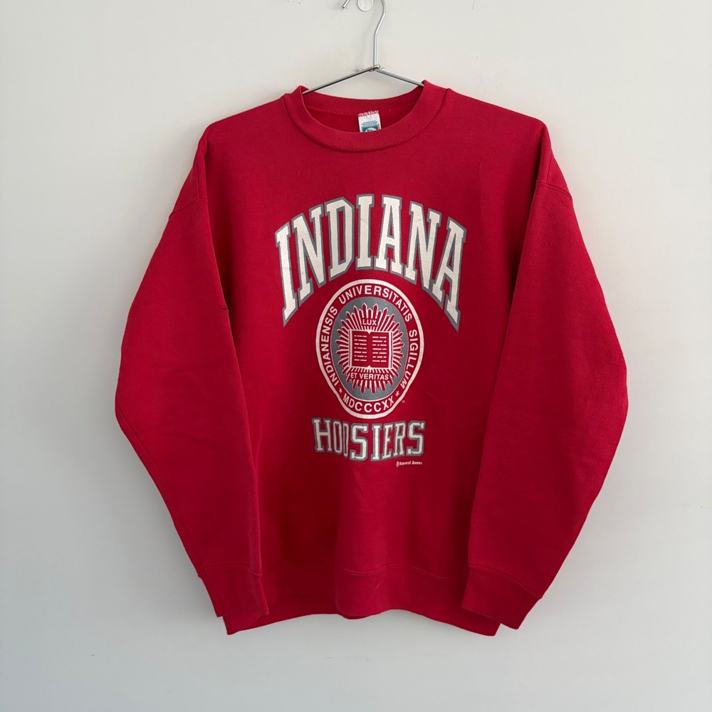 Vintage Discus Athletic Indiana Hoosiers Sweatshirt Red Large NCAA Crewneck
